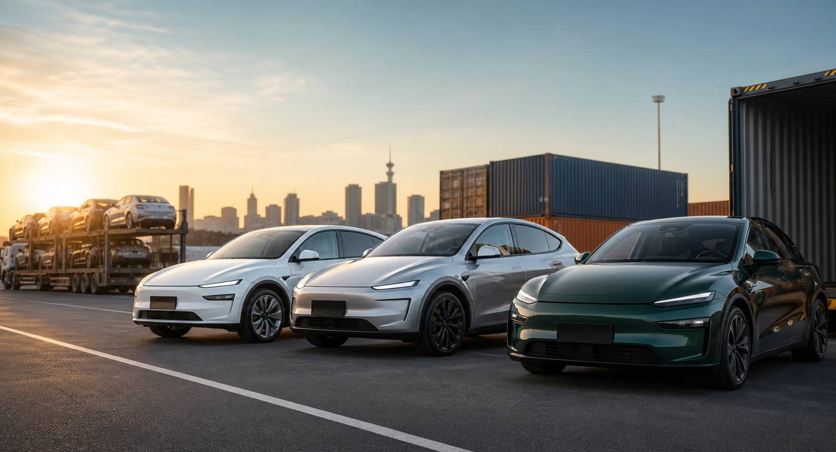 Late-model used cars prepared for export to Tashkent